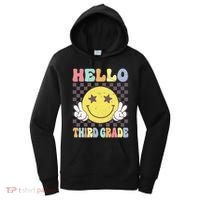 Hello Third Grade Hippie Smile Face 3rd Grade Back To School Gift Women's Hoodie thumb 0