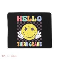 Hello Third Grade Hippie Smile Face 3rd Grade Back To School Gift Mousepad thumb 0