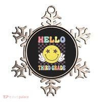Hello Third Grade Hippie Smile Face 3rd Grade Back To School Gift Ornament thumb 0