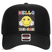 Hello Third Grade Hippie Smile Face 3rd Grade Back To School Gift Hat thumb 0