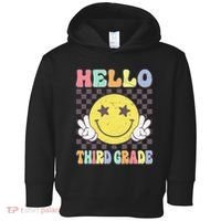 Hello Third Grade Hippie Smile Face 3rd Grade Back To School Gift Toddler Hoodie thumb 0