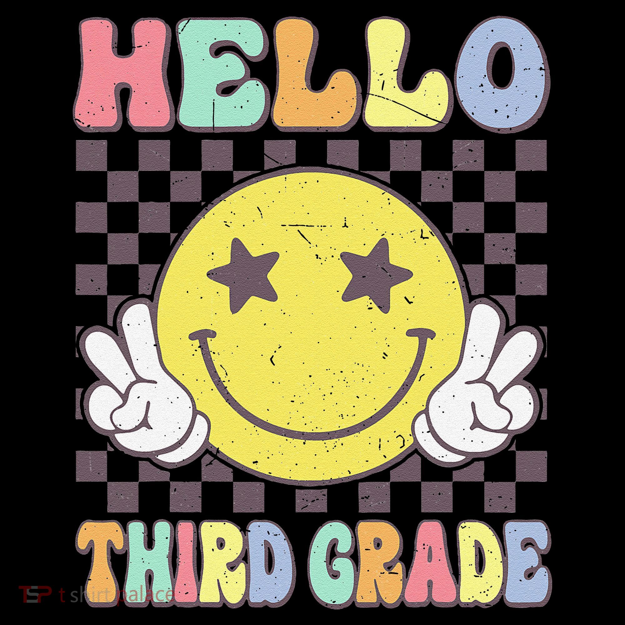 Hello Third Grade Hippie Smile Face 3rd Grade Back To School Gift Visor