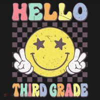 Hello Third Grade Hippie Smile Face 3rd Grade Back To School Gift Tote Bag thumb 4