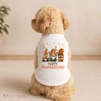 Happy Thanksgiving Gnome Squad Doggie Tank thumb 2
