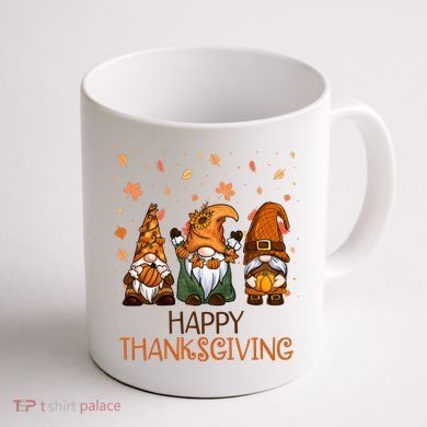 Happy Thanksgiving Gnome Squad Coffee Mug back