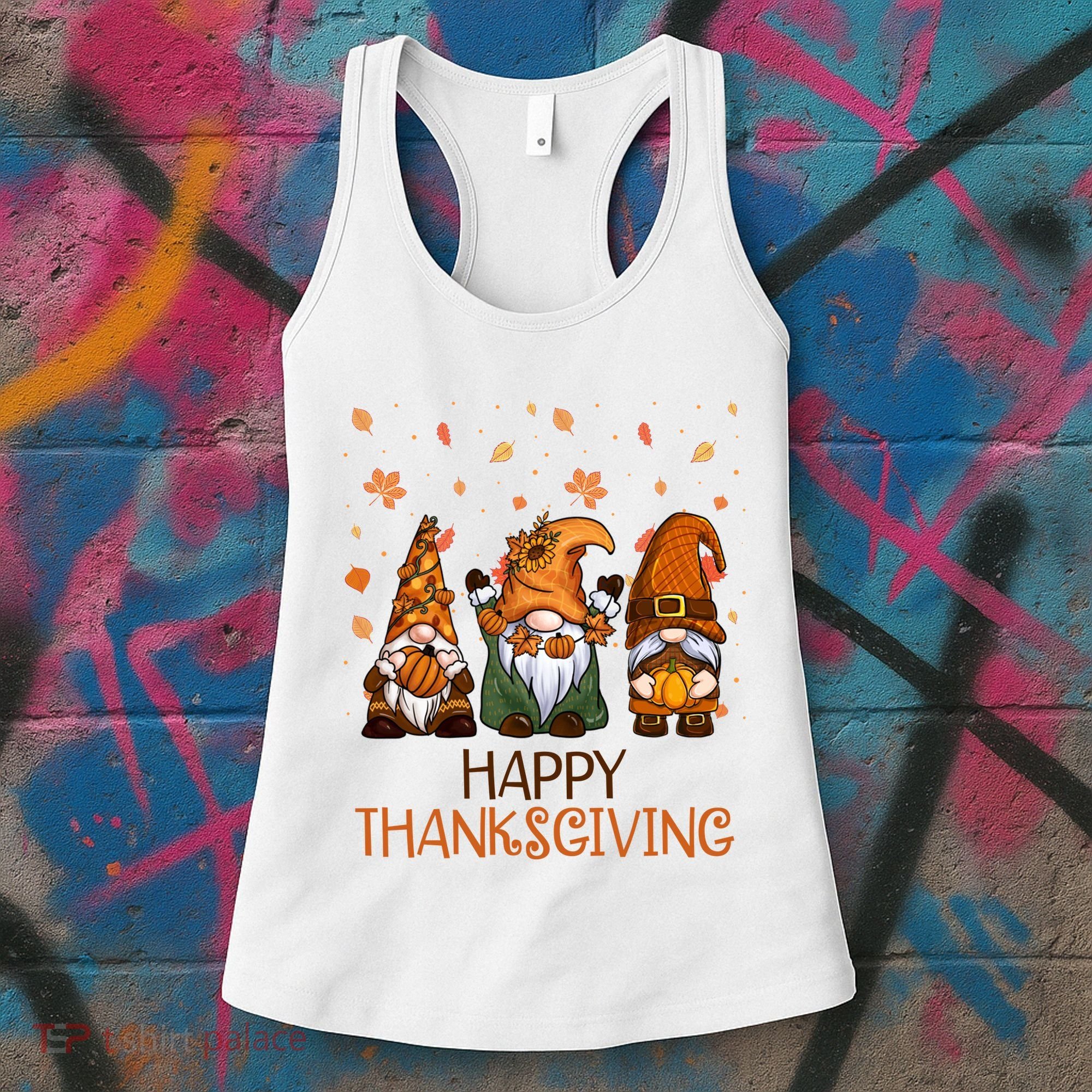 Happy Thanksgiving Gnome Squad Women's Tank Top