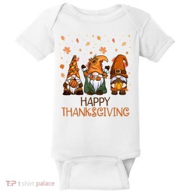 Happy Thanksgiving Gnome Squad Baby Bodysuit