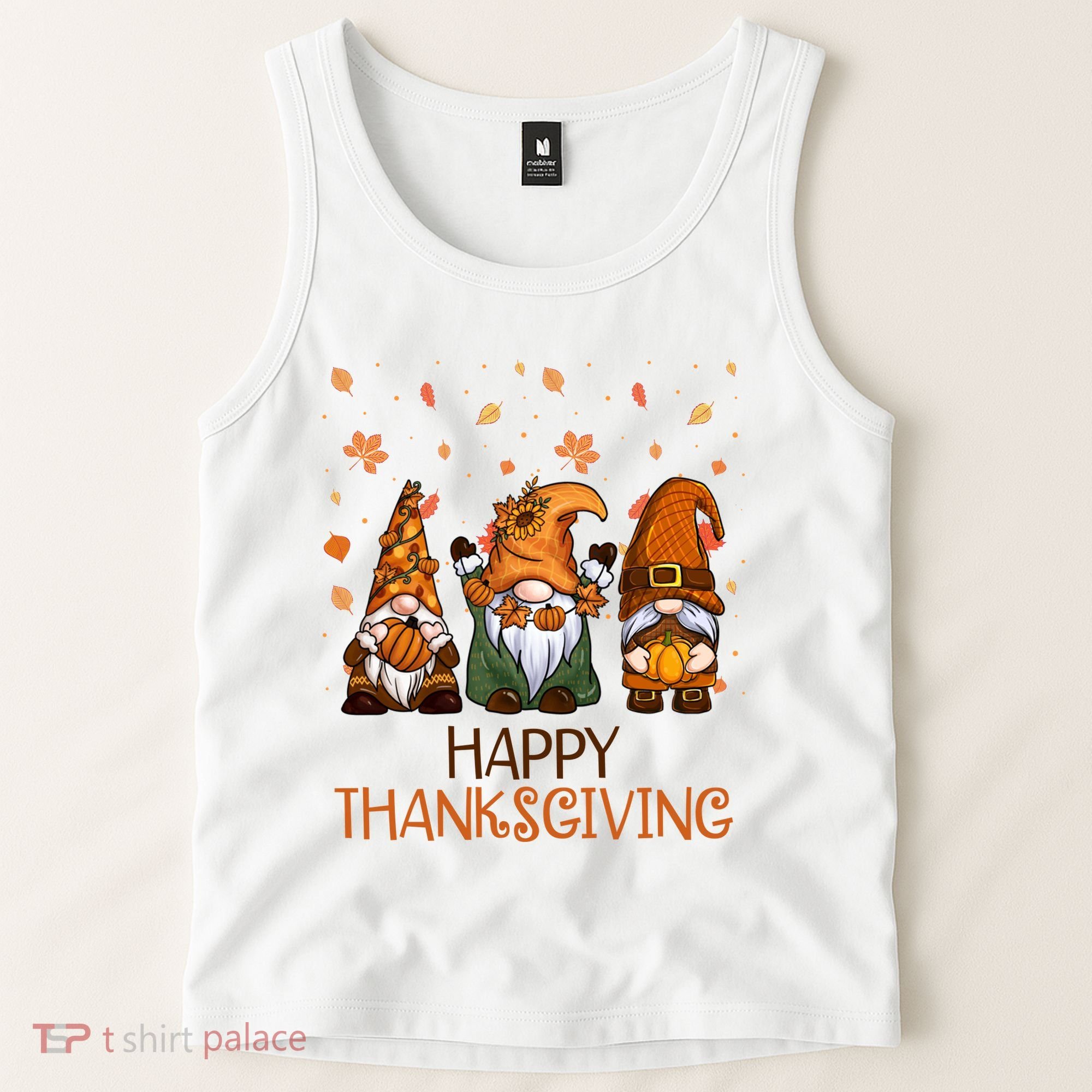 Happy Thanksgiving Gnome Squad Tank Top
