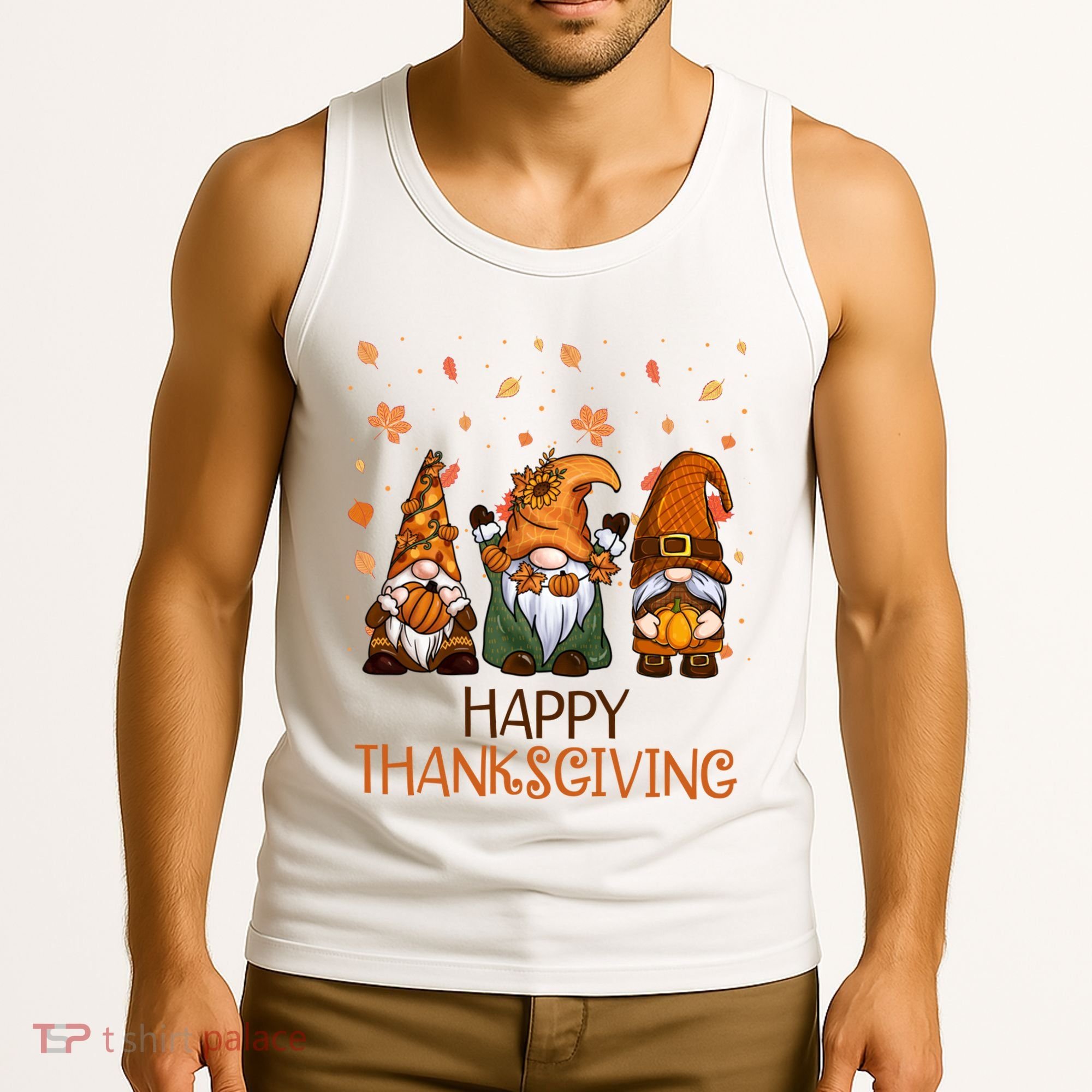 Happy Thanksgiving Gnome Squad Tank Top