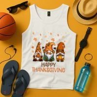 Happy Thanksgiving Gnome Squad Tank Top thumb 4