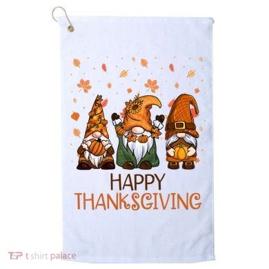 Happy Thanksgiving Gnome Squad Golf Towel