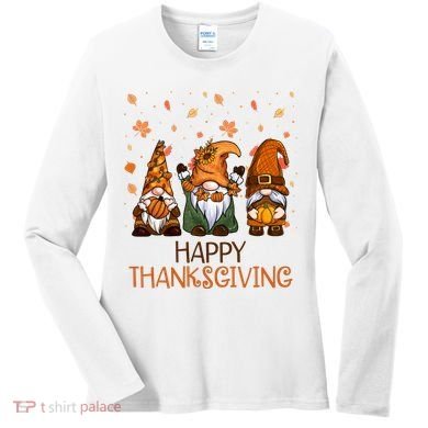 Happy Thanksgiving Gnome Squad Women's Long Sleeve Shirt