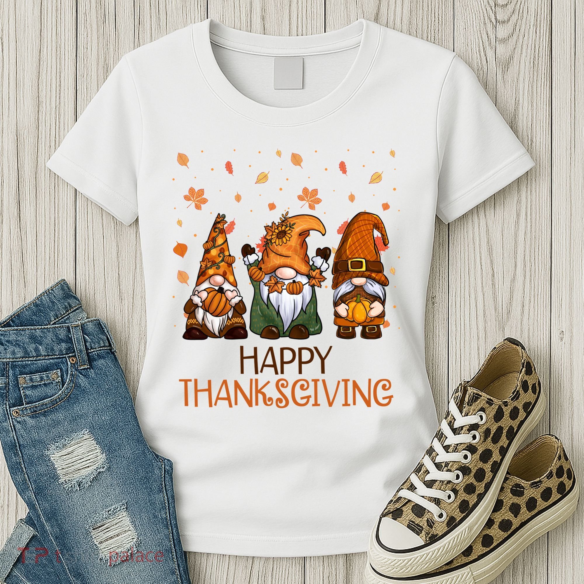 Happy Thanksgiving Gnome Squad Women's T-Shirt