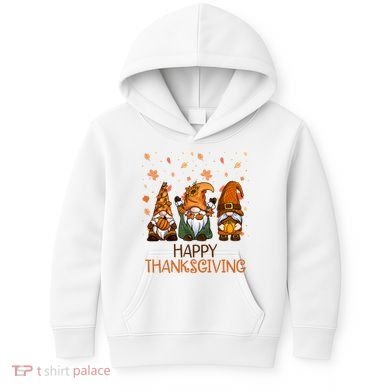 Happy Thanksgiving Gnome Squad Kids Hoodie