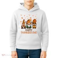 Happy Thanksgiving Gnome Squad Kids Hoodie thumb 4