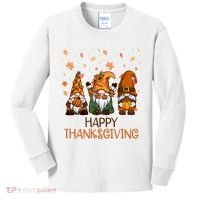 Happy Thanksgiving Gnome Squad Kids Long Sleeve Shirt thumb 0