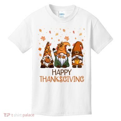 Happy Thanksgiving Gnome Squad Kids T-Shirt