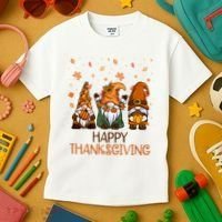 Happy Thanksgiving Gnome Squad Kids T-Shirt thumb 3