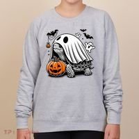 Halloween Turtle Ghost Pumpkin Costume Terrapin Tortoise Women's Sweatshirt thumb 0