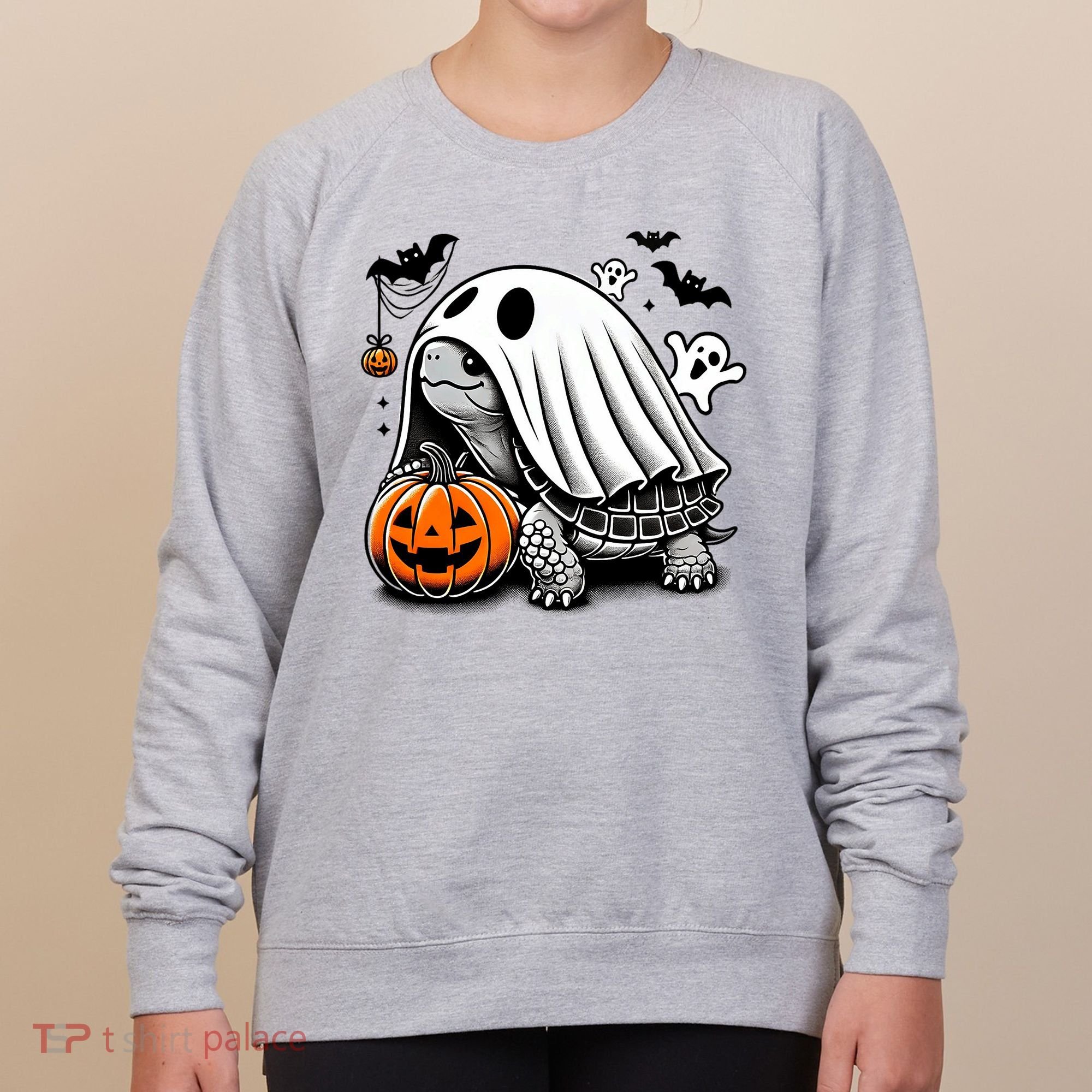 Halloween Turtle Ghost Pumpkin Costume Terrapin Tortoise Women's Sweatshirt