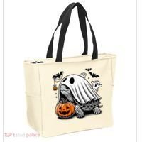 Halloween Turtle Ghost Pumpkin Costume Terrapin Tortoise Tote Bag thumb 2