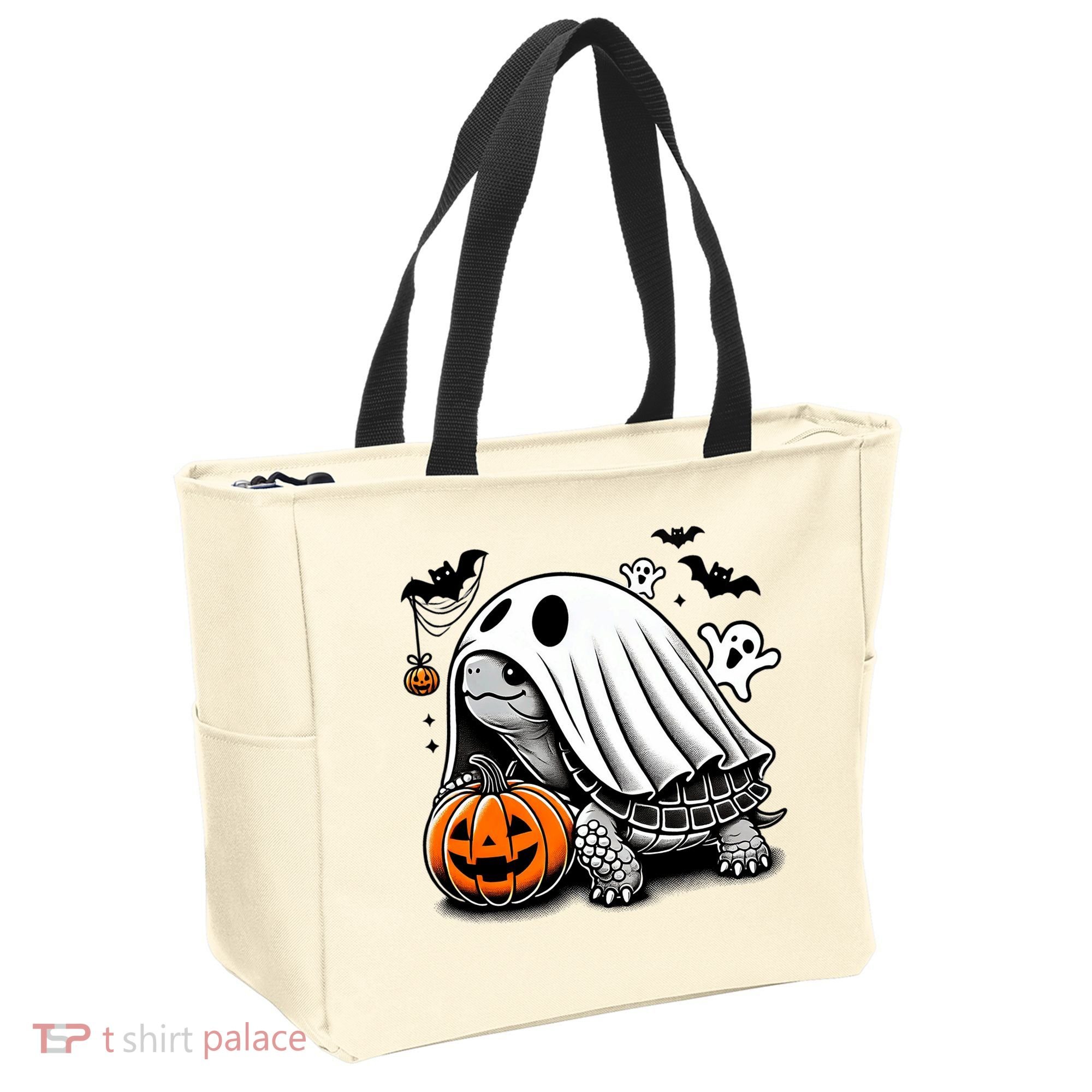 Halloween Turtle Ghost Pumpkin Costume Terrapin Tortoise Tote Bag