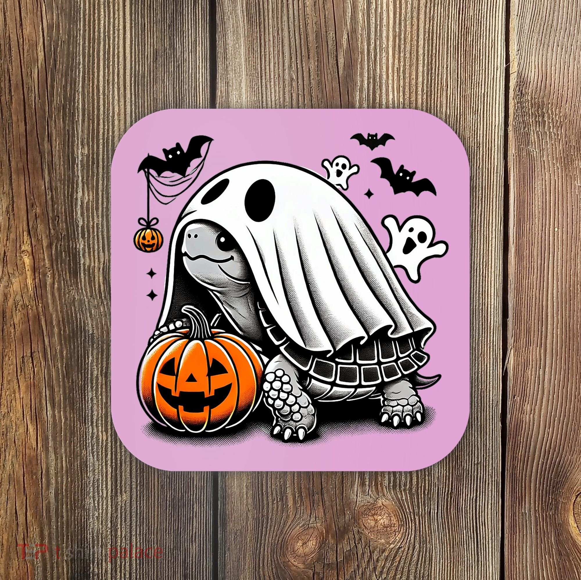 Halloween Turtle Ghost Pumpkin Costume Terrapin Tortoise Coaster