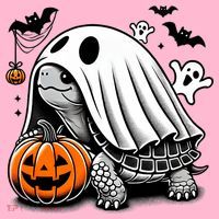 Halloween Turtle Ghost Pumpkin Costume Terrapin Tortoise Coaster thumb 2