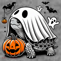 Halloween Turtle Ghost Pumpkin Costume Terrapin Tortoise Toddler Hoodie thumb 2