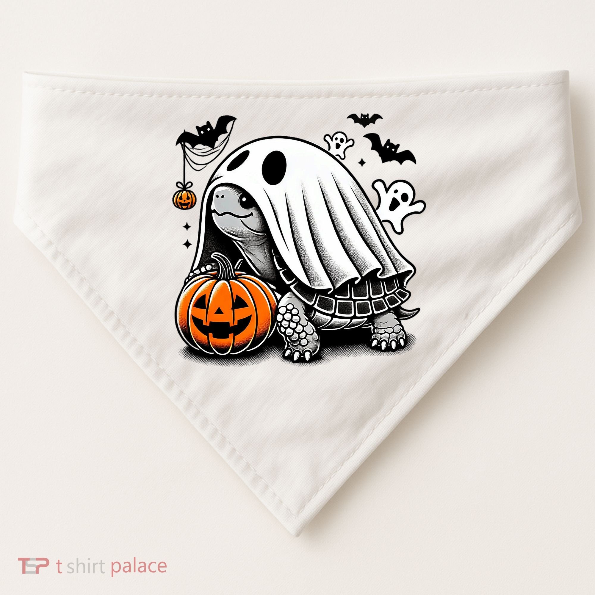 Halloween Turtle Ghost Pumpkin Costume Terrapin Tortoise USA-Made Doggie Bandana