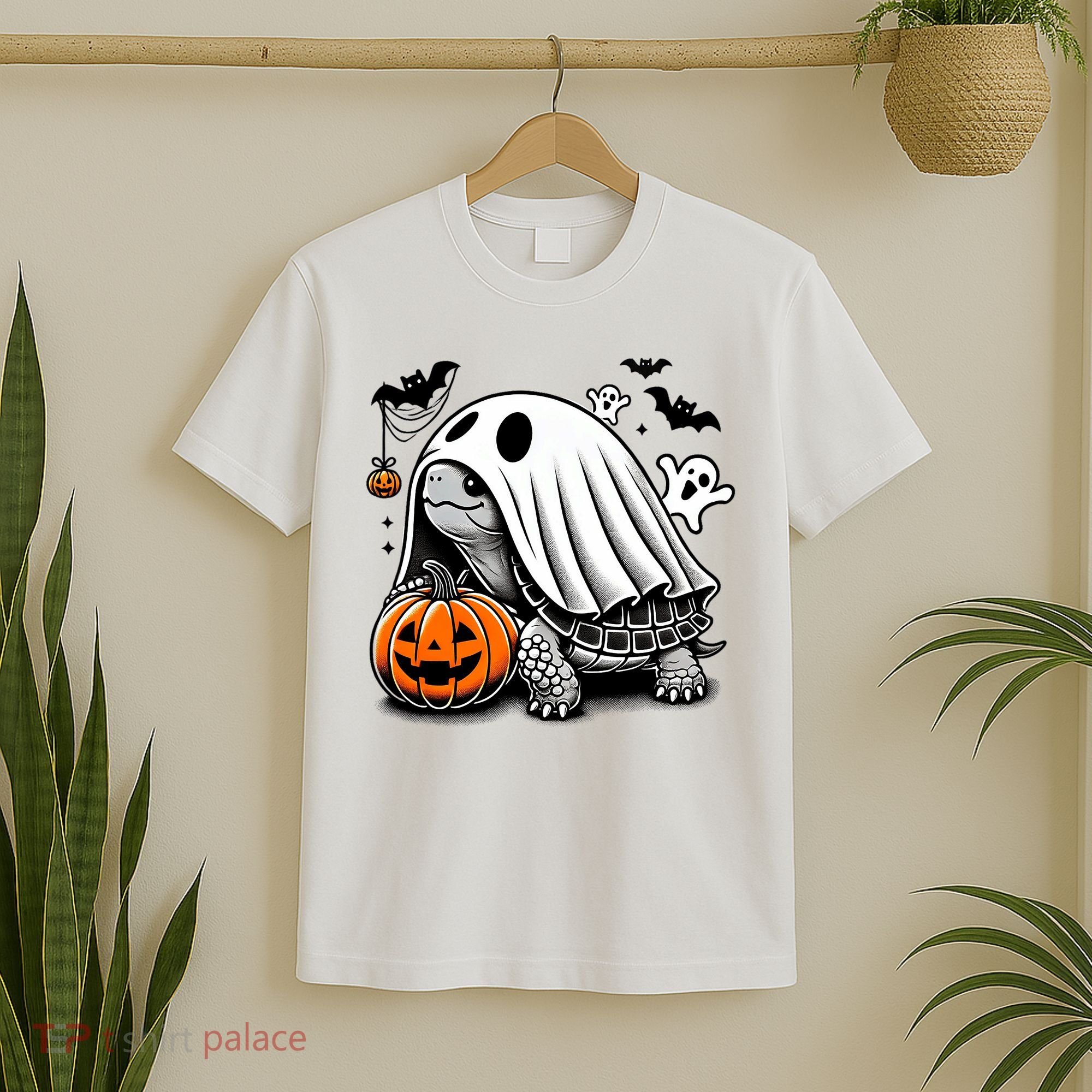 Halloween Turtle Ghost Pumpkin Costume Terrapin Tortoise T-Shirt