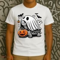 Halloween Turtle Ghost Pumpkin Costume Terrapin Tortoise T-Shirt thumb 3