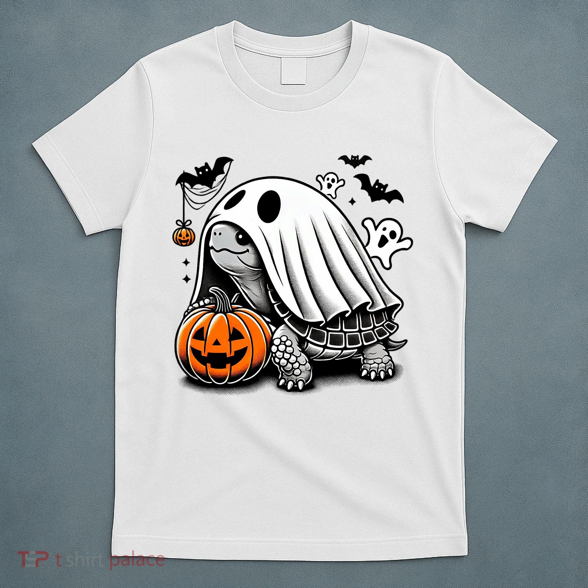 Halloween Turtle Ghost Pumpkin Costume Terrapin Tortoise T-Shirt