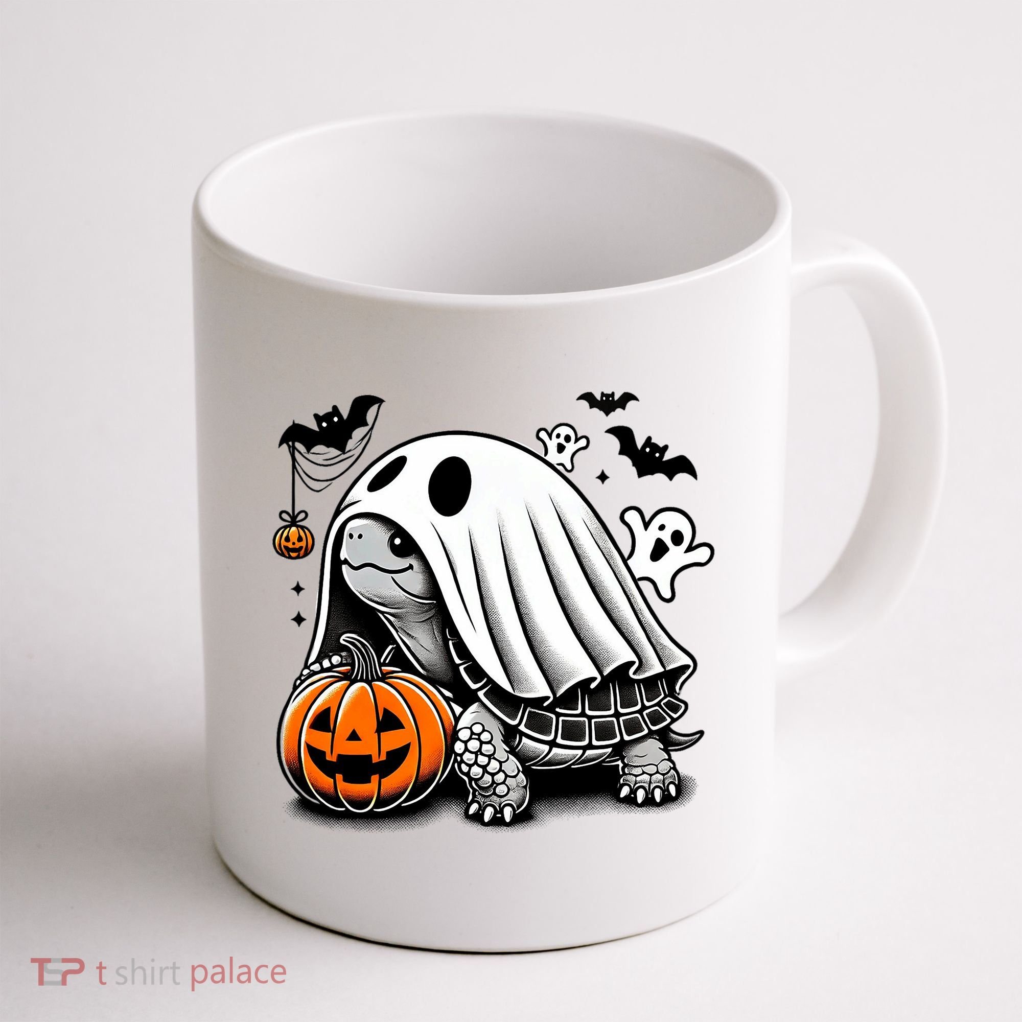 Halloween Turtle Ghost Pumpkin Costume Terrapin Tortoise Coffee Mug
