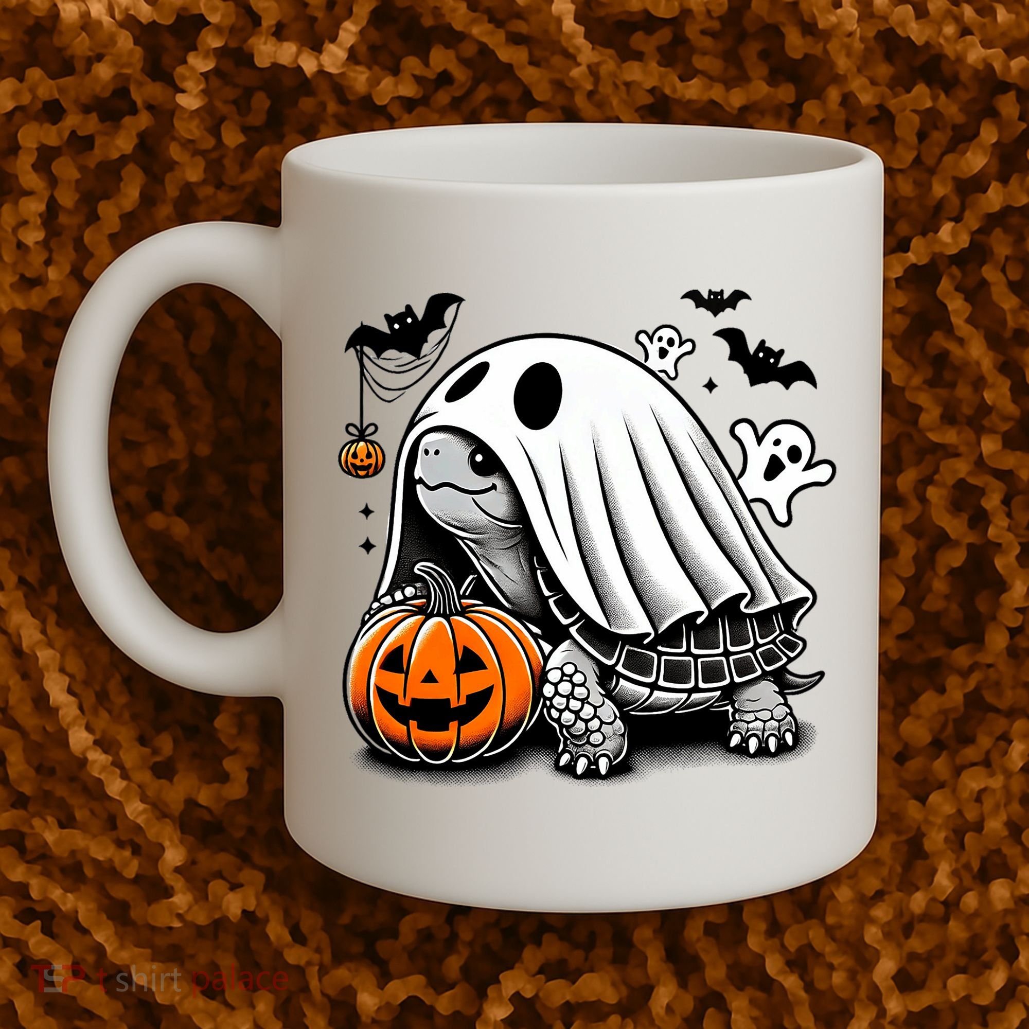 Halloween Turtle Ghost Pumpkin Costume Terrapin Tortoise Coffee Mug
