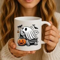 Halloween Turtle Ghost Pumpkin Costume Terrapin Tortoise Coffee Mug thumb 3