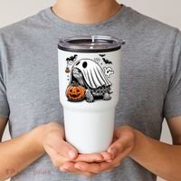 Halloween Turtle Ghost Pumpkin Costume Terrapin Tortoise Tumbler thumb 2