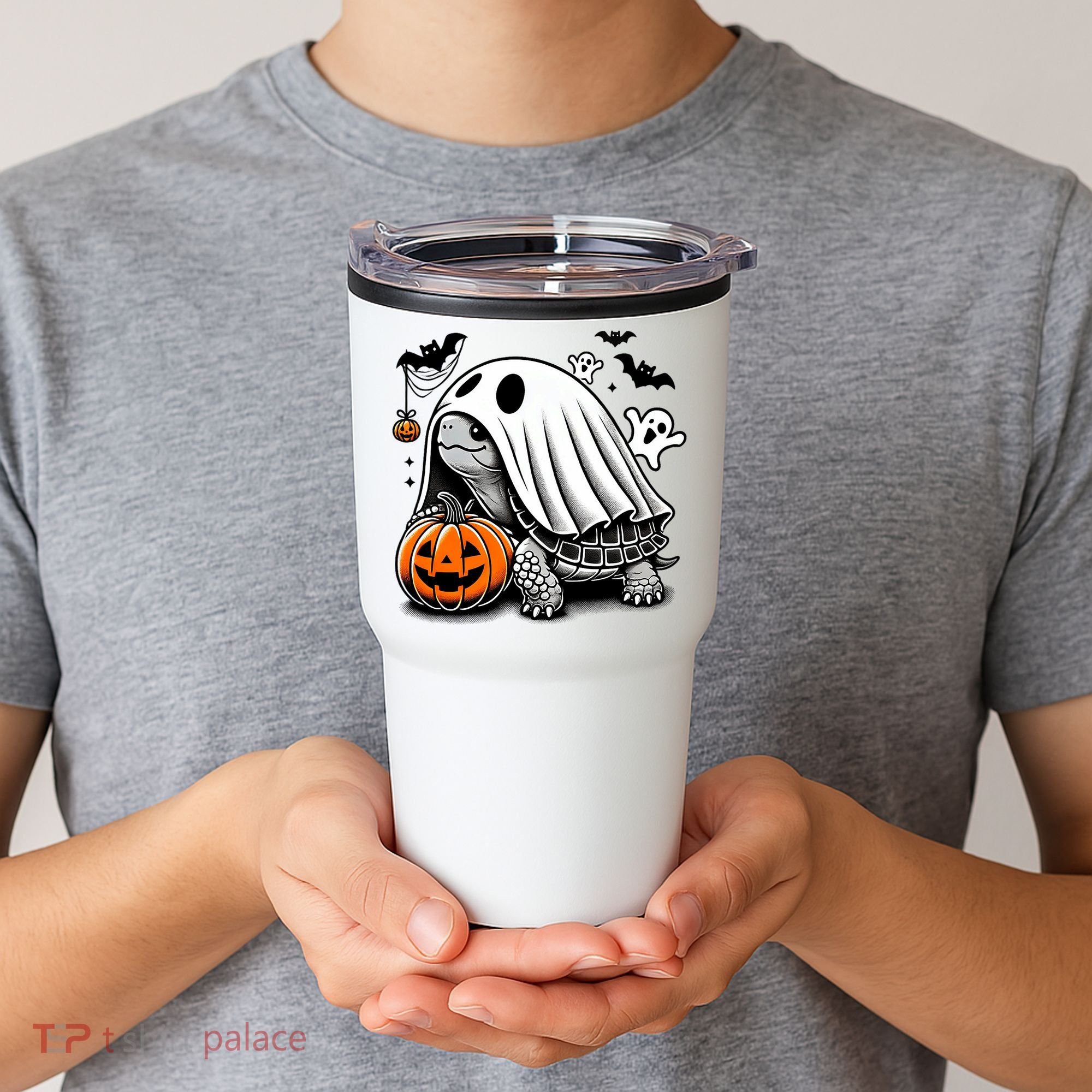 Halloween Turtle Ghost Pumpkin Costume Terrapin Tortoise Tumbler