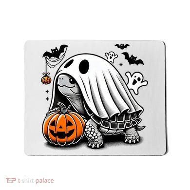 Halloween Turtle Ghost Pumpkin Costume Terrapin Tortoise Mousepad