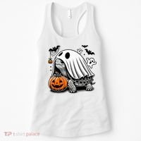 Halloween Turtle Ghost Pumpkin Costume Terrapin Tortoise Women's Tank Top thumb 0