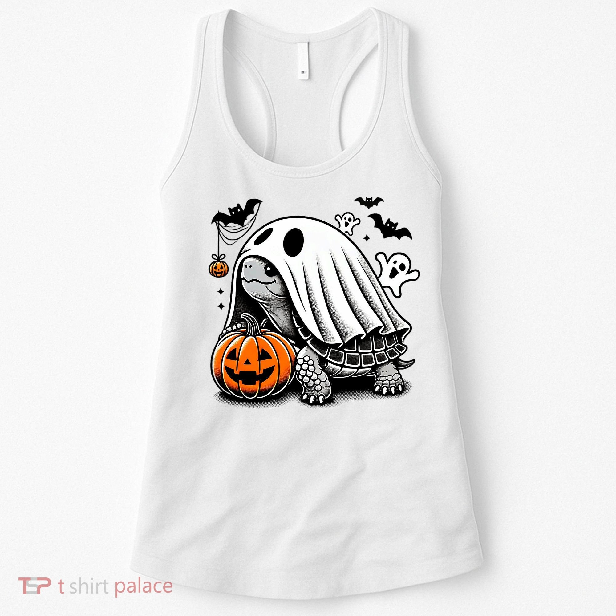 Halloween Turtle Ghost Pumpkin Costume Terrapin Tortoise Women's Tank Top