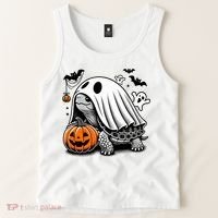 Halloween Turtle Ghost Pumpkin Costume Terrapin Tortoise Tank Top thumb 2