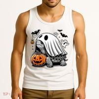 Halloween Turtle Ghost Pumpkin Costume Terrapin Tortoise Tank Top thumb 3