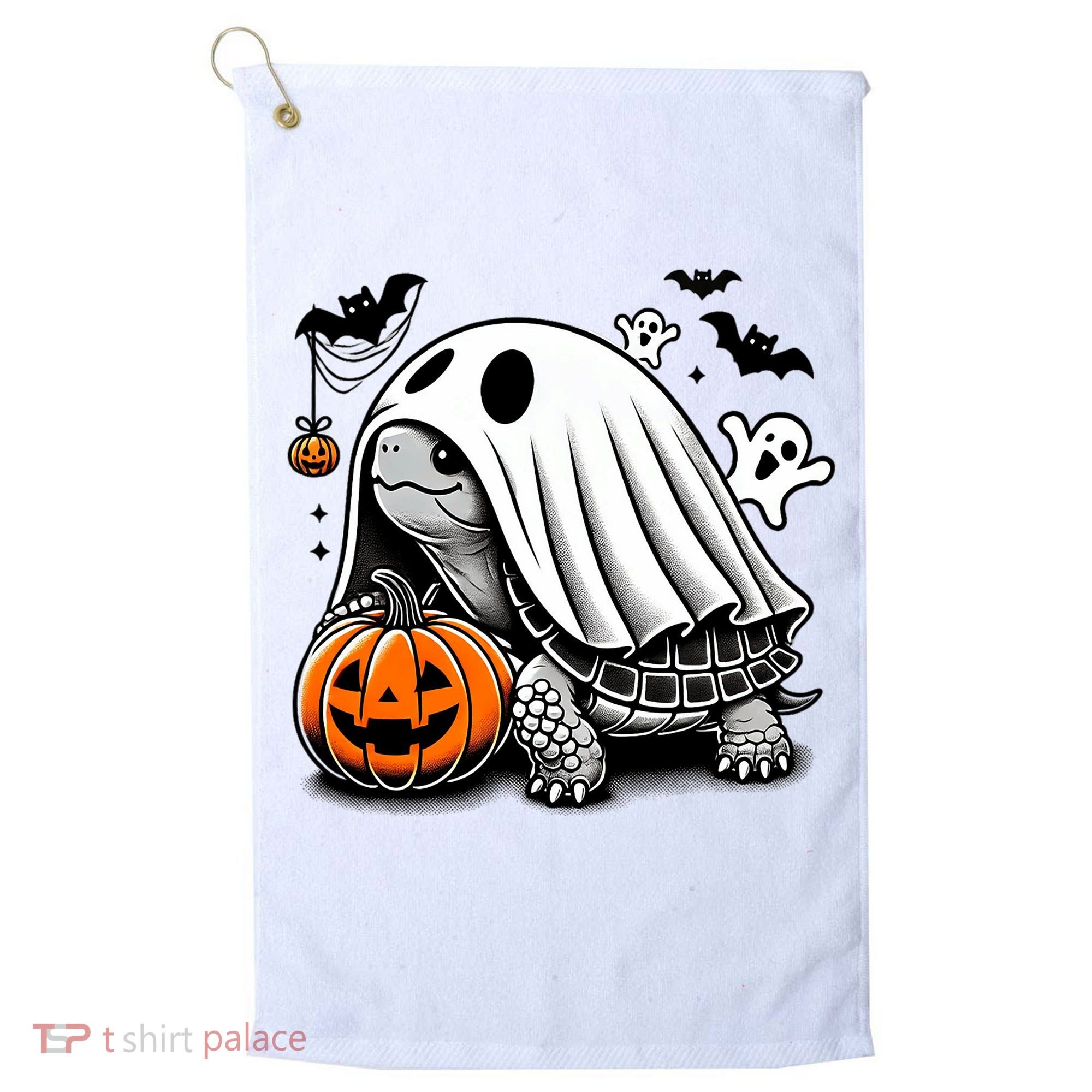 Halloween Turtle Ghost Pumpkin Costume Terrapin Tortoise Golf Towel