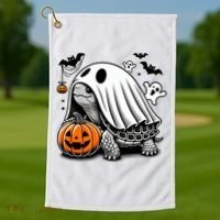 Halloween Turtle Ghost Pumpkin Costume Terrapin Tortoise Golf Towel thumb 1