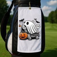 Halloween Turtle Ghost Pumpkin Costume Terrapin Tortoise Golf Towel thumb 2