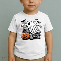 Halloween Turtle Ghost Pumpkin Costume Terrapin Tortoise Toddler T-Shirt thumb 2