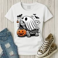 Halloween Turtle Ghost Pumpkin Costume Terrapin Tortoise Women's T-Shirt thumb 3