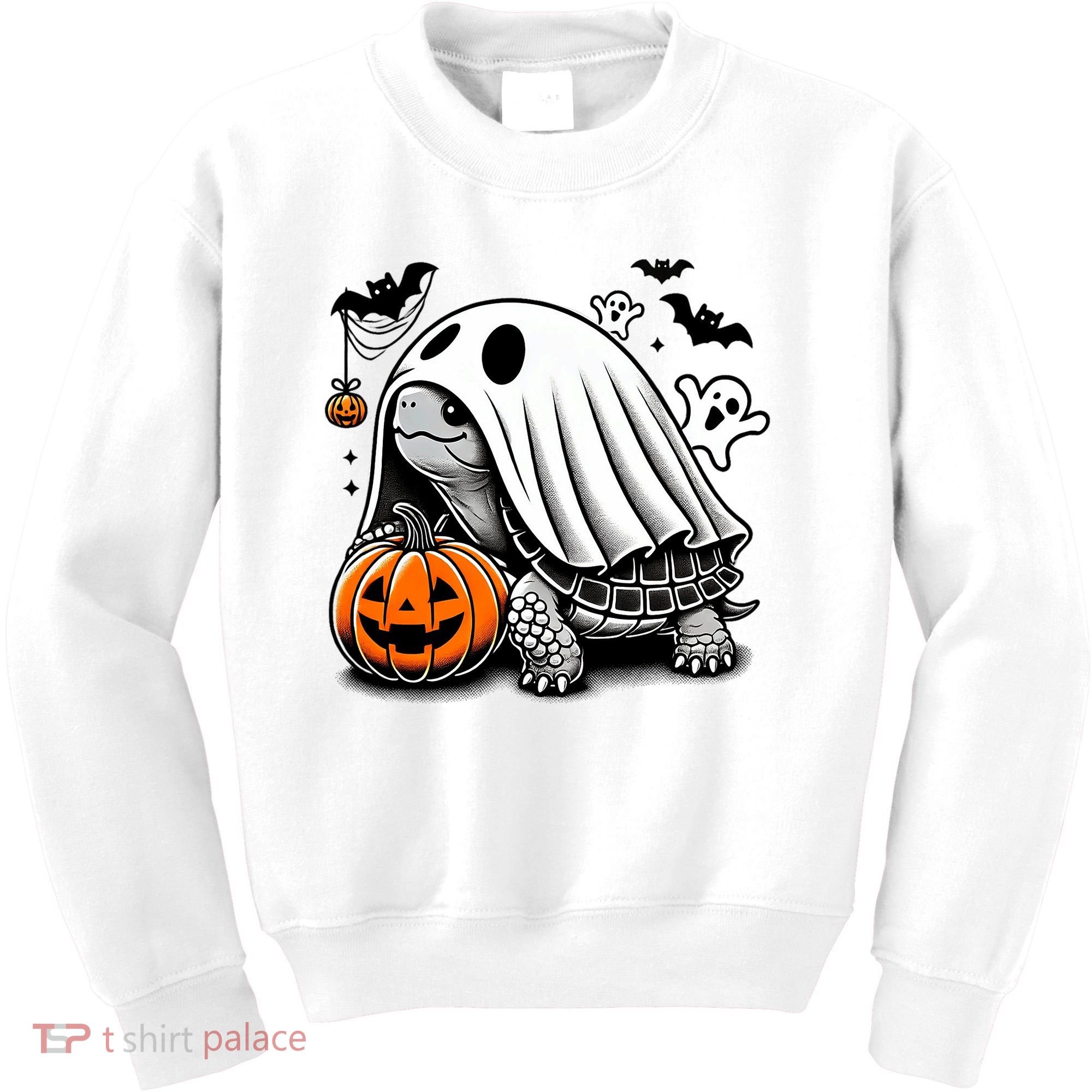 Halloween Turtle Ghost Pumpkin Costume Terrapin Tortoise Kids Sweatshirt
