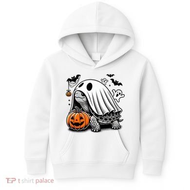 Halloween Turtle Ghost Pumpkin Costume Terrapin Tortoise Kids Hoodie
